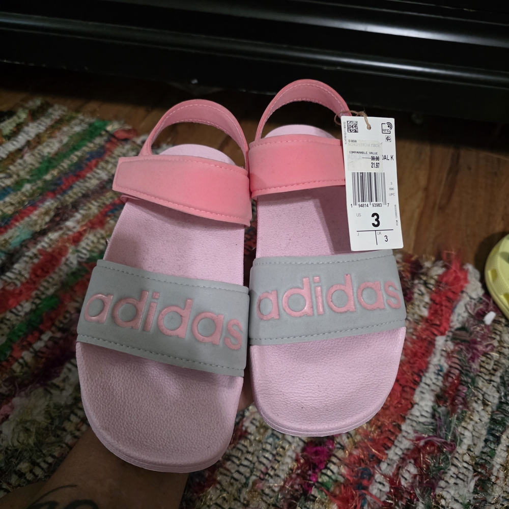 Adidas Kids Sandals in Pink and Gray